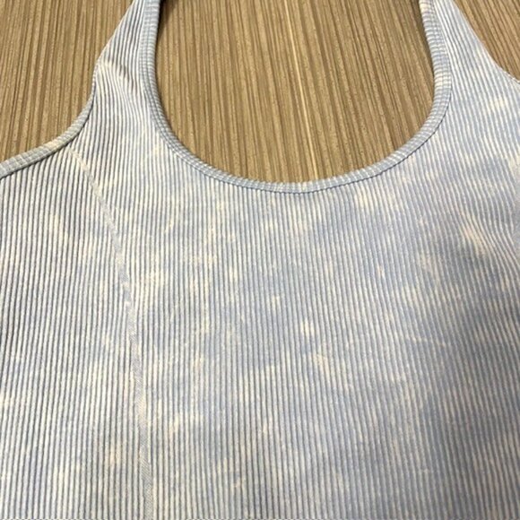 American Eagle Ribbed Halter Tank Top Size Medium Light Blue - Picture 5 of 14
